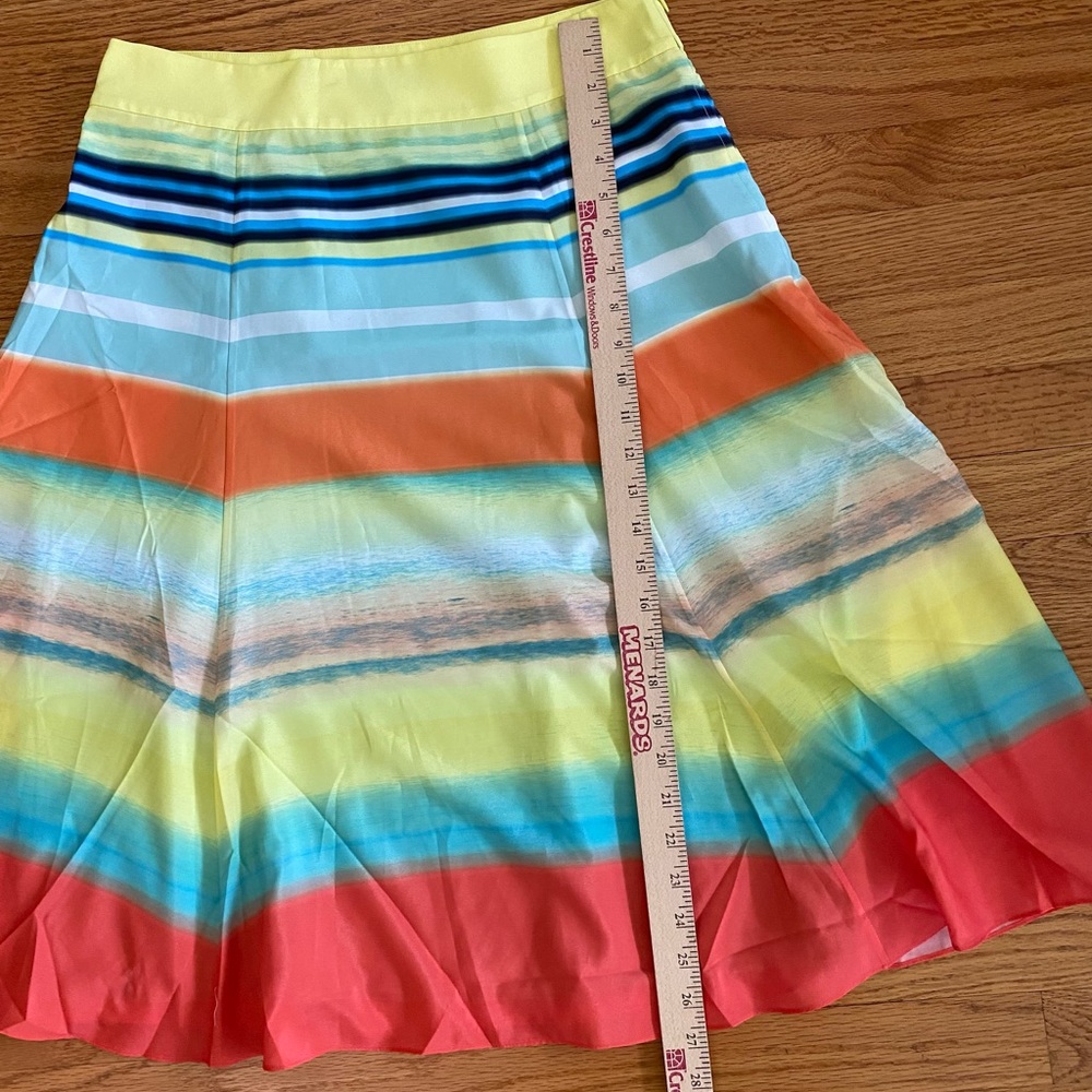 Ted Baker Skirt Women’s Sz 3 Multicolored A-line Striped Flaw Shown in Pics - Picture 10 of 12